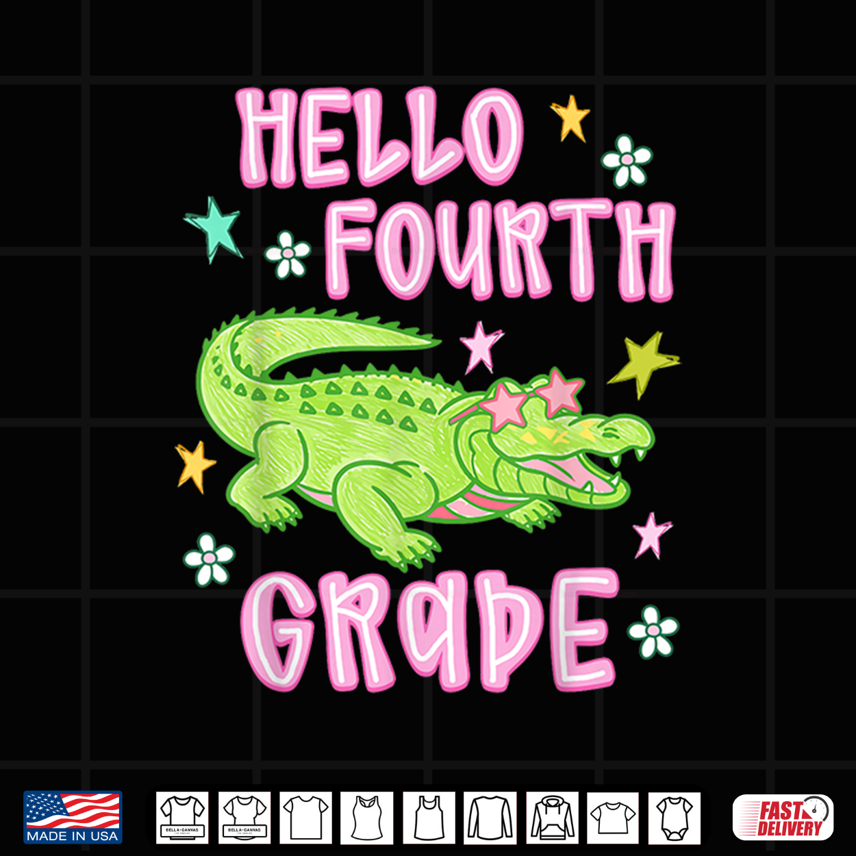 Hello 4Th Grade Team Alligator Back To School Teacher Kid Shirt Hello 4Th Grade Team Alligator Back To School Teacher Kid Shirt