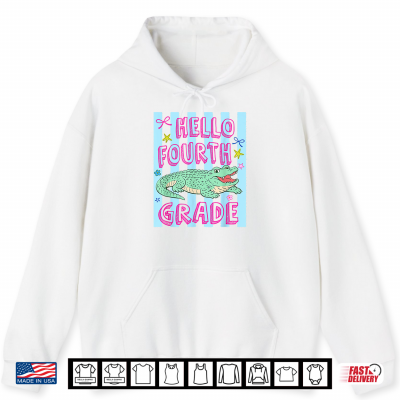 Hello Fourth Grade Team Alligator Back To School Teacher Kid Shirt