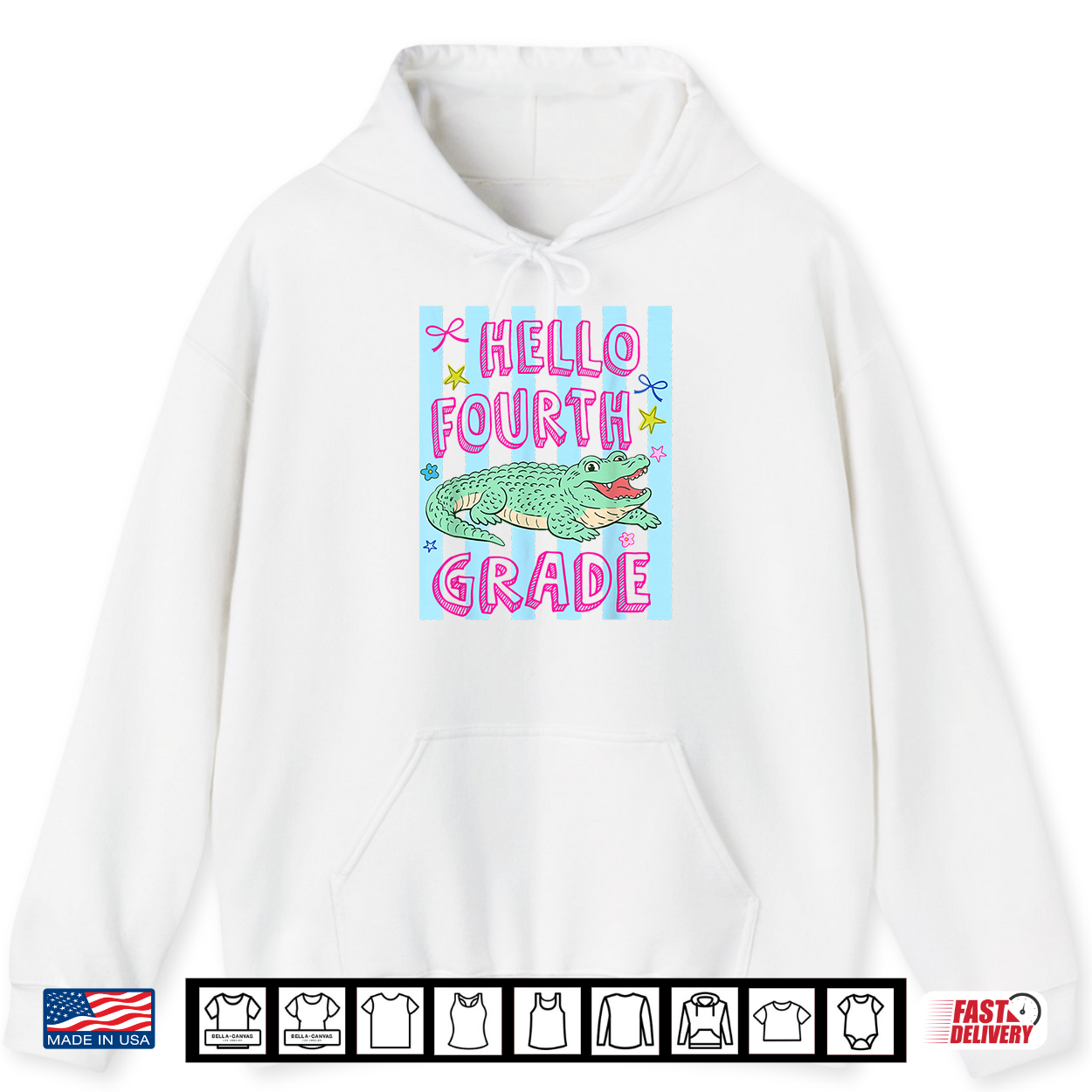 Hello Fourth Grade Team Alligator Back To School Teacher Kid Shirt Hello Fourth Grade Team Alligator Back To School Teacher Kid Shirt