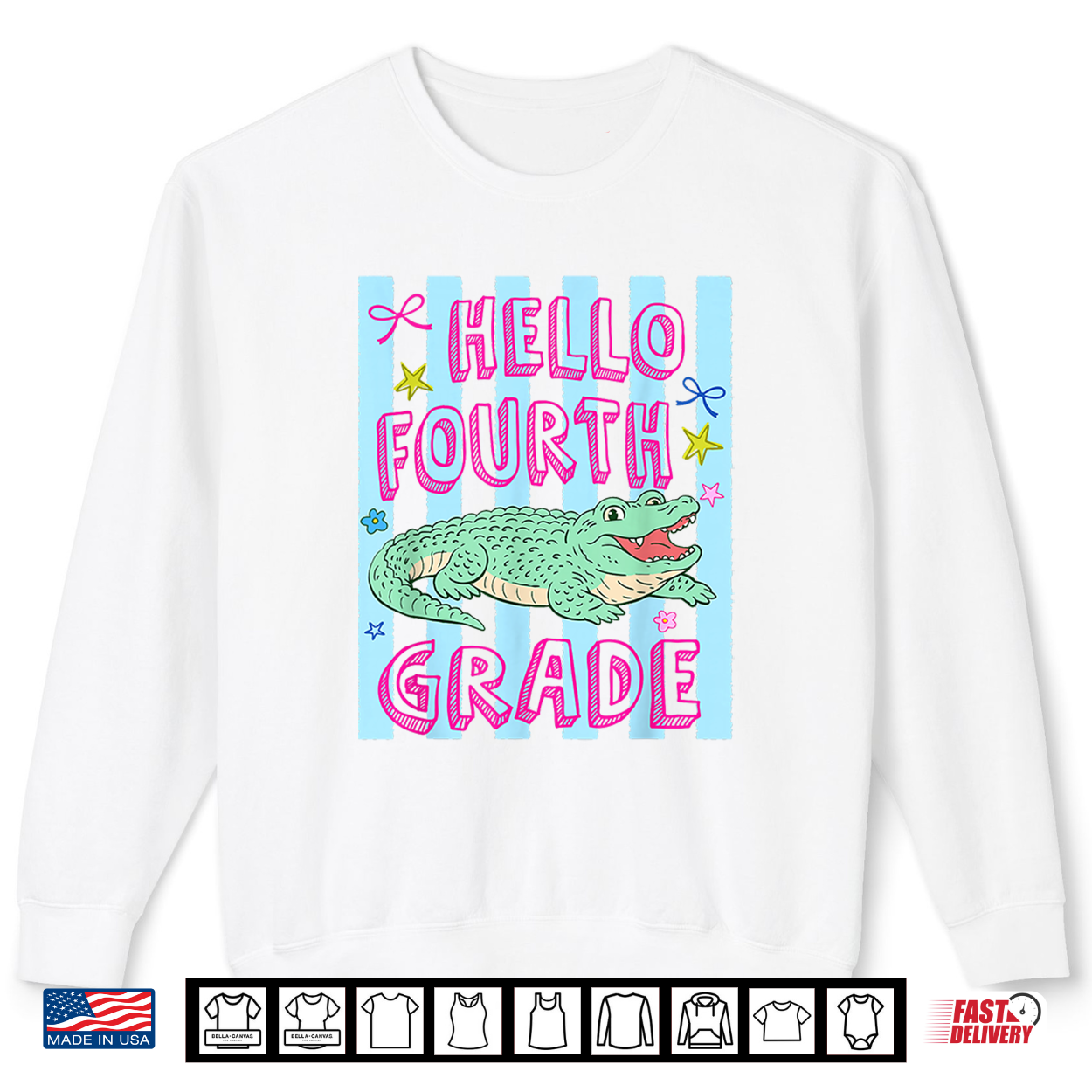Hello Fourth Grade Team Alligator Back To School Teacher Kid Shirt Hello Fourth Grade Team Alligator Back To School Teacher Kid Shirt