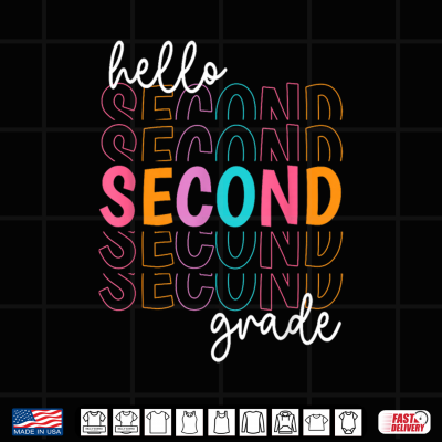 Design Hello Second Grade Team 2nd Grade Back to School Teacher Kid Shirt