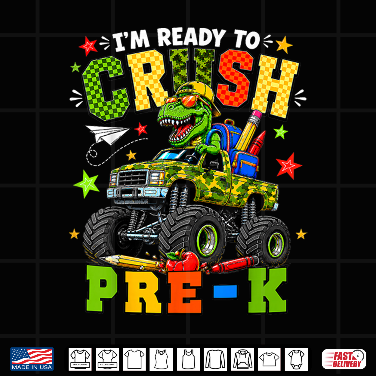 I’M Ready To Crush Pre K Monster Truck First Day Preschool Shirt I’M Ready To Crush Pre K Monster Truck First Day Preschool Shirt