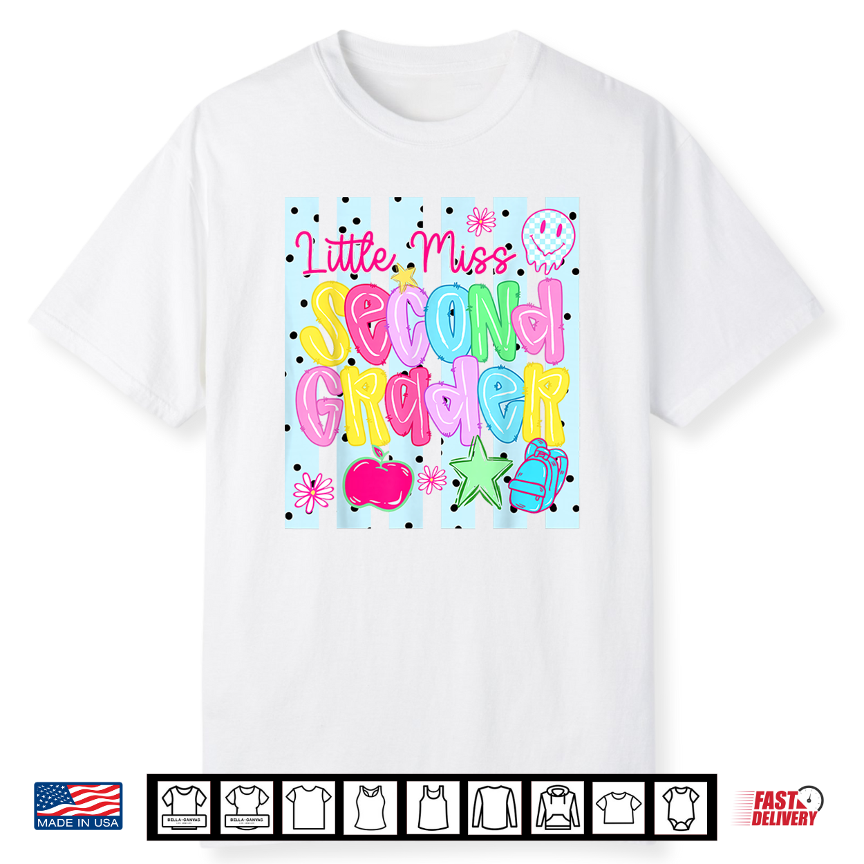 Little Miss Second Grade 2Nd Grader First Day Back To School Shirt Little Miss Second Grade 2Nd Grader First Day Back To School Shirt