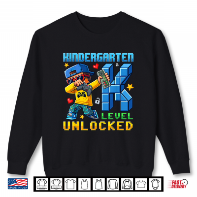 Sweatshirt Kindergarten Level Unlocked First Day Back to School Shirt