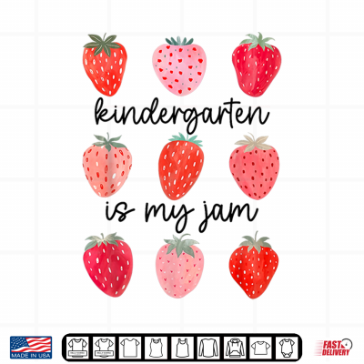 Kindergarten Is My Jam Strawberry First Day Back To School Shirt 4 Design Kindergarten is My Jam Strawberry First Day Back to School Shirt
