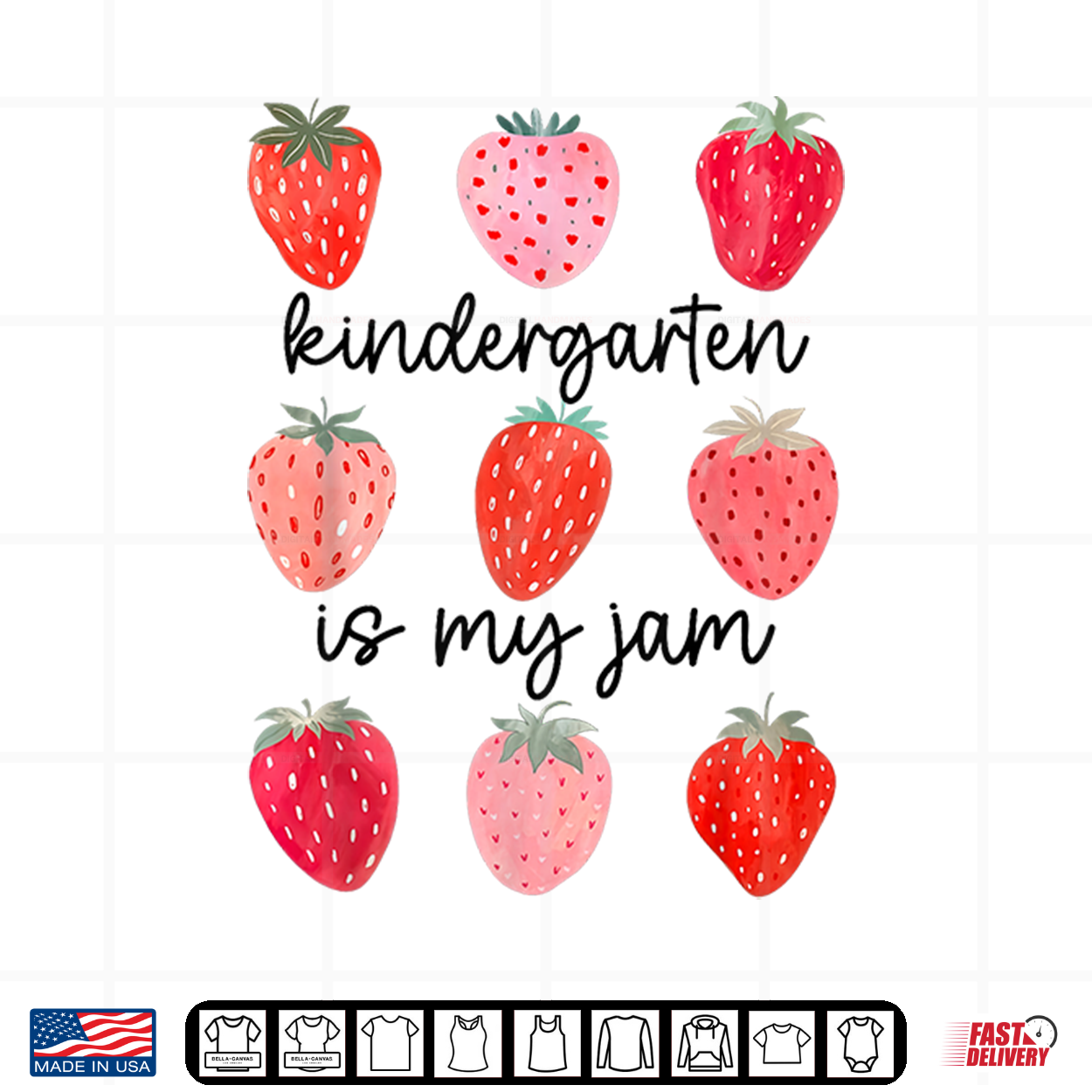 Kindergarten Is My Jam Strawberry First Day Back To School Shirt Kindergarten Is My Jam Strawberry First Day Back To School Shirt