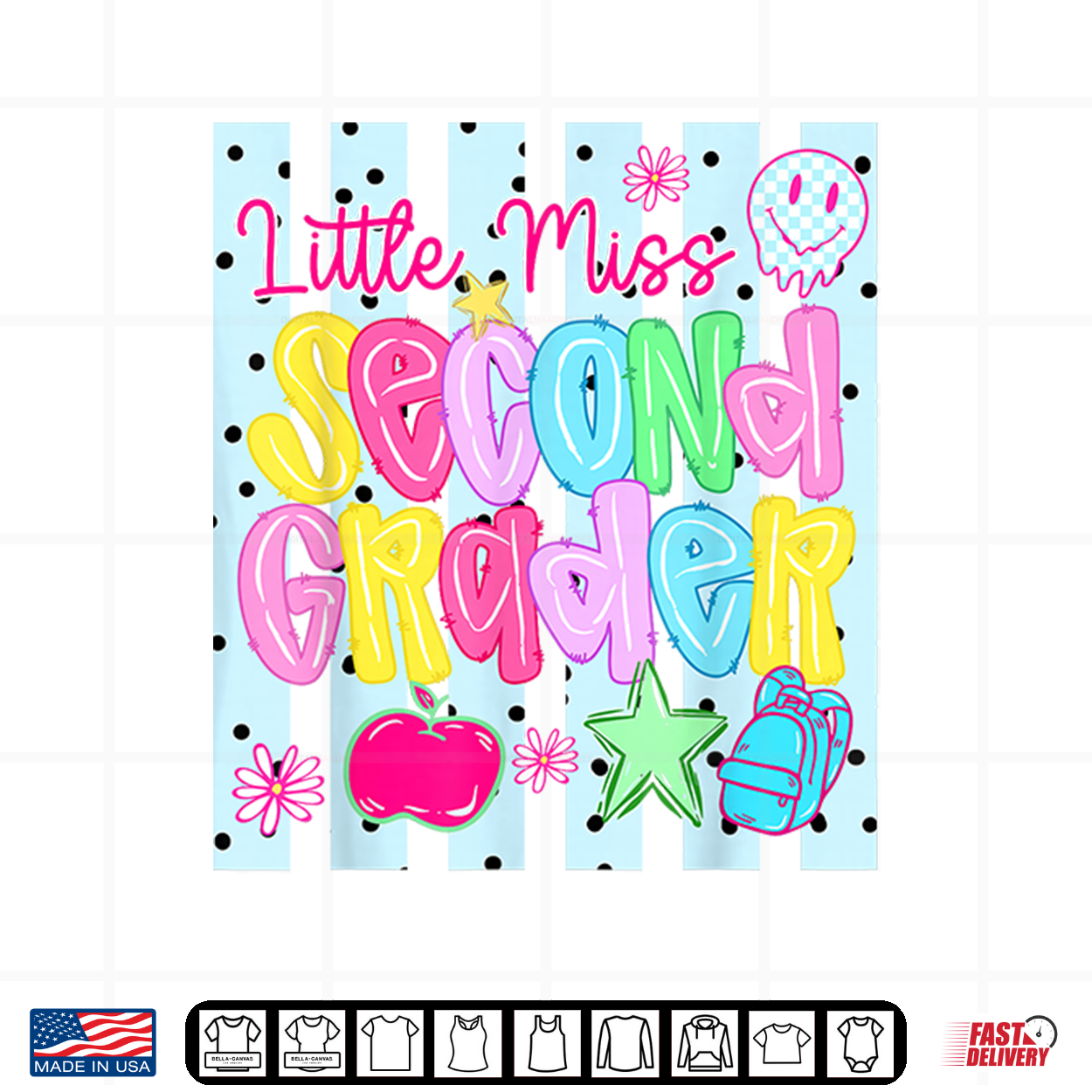 Little Miss Second Grade 2Nd Grader First Day Back To School Shirt Little Miss Second Grade 2Nd Grader First Day Back To School Shirt