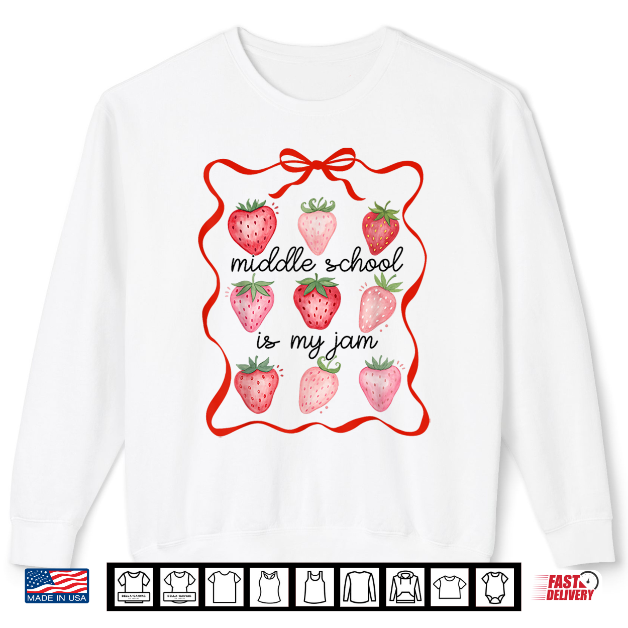 Middle School Is My Jam Strawberry Teacher Back To School Shirt Middle School Is My Jam Strawberry Teacher Back To School Shirt