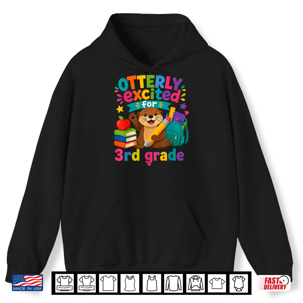 Otter 3Rd Grade Back To School Otterly Excited Shirt Otter 3Rd Grade Back To School Otterly Excited Shirt
