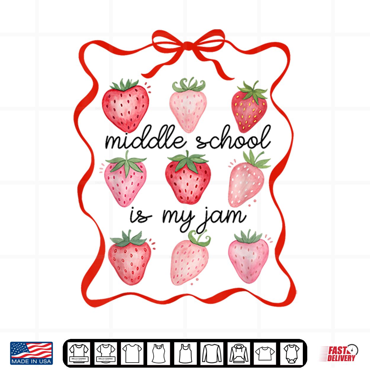 Middle School Is My Jam Strawberry Teacher Back To School Shirt Middle School Is My Jam Strawberry Teacher Back To School Shirt