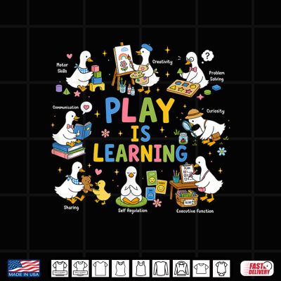 Design Play is Learning Educational Teacher Goose Back to School Shirt