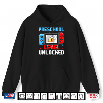 Preschool Prek Level Unlocked First Day Back To School Game Shirt 1 Hoodie Preschool PreK Level Unlocked First Day Back to School Game Shirt