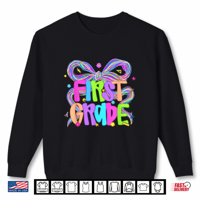 Sweatshirt Preppy First Grade Back to School Teacher Kid Shirt