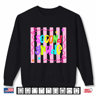 Sweatshirt Striped Back to School First Day of 2nd Grade Kid Shirt