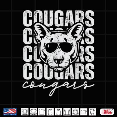 Design Vintage Cougar Inspirational Athletic School Mascot Game Day Shirt