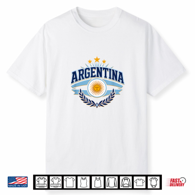 Argentina Flag Vintage Shirts For Men Women Kids Patriotic Shirt
