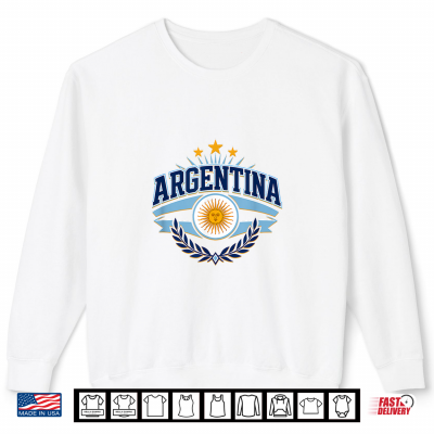 Sweatshirt Argentina Flag Vintage Shirts for Men Women Kids Patriotic Shirt