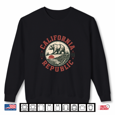 California Republic Bear Vintage State Emblem Retro Shirt 2 Sweatshirt California Republic Bear Vintage State Emblem Retro Shirt