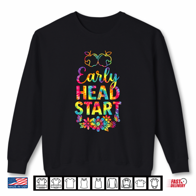 Sweatshirt Early Head Start Tie Dye Apples Flowers Butterflies Shirt