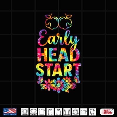 Design Early Head Start Tie Dye Apples Flowers Butterflies Shirt
