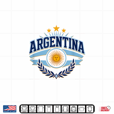 Design Argentina Flag Vintage Shirts for Men Women Kids Patriotic Shirt