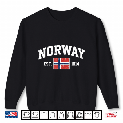 Sweatshirt Norway Est. 1814 Norge Flag for Men Women Kids Norway Shirt