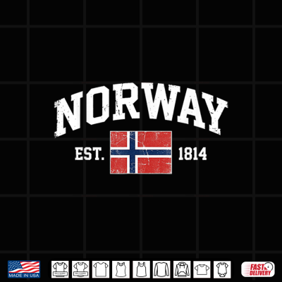 Design Norway Est. 1814 Norge Flag for Men Women Kids Norway Shirt