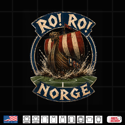 Design Ro Ro Norge Viking Longship Norway Soccer Shirt