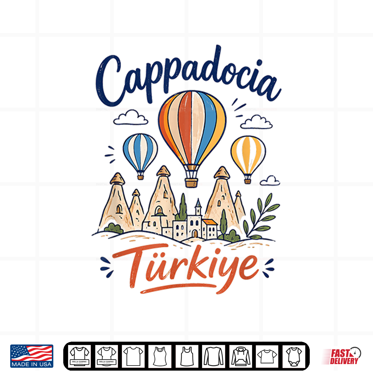 Cappadocia Turkiye Hot Air Balloon Goreme Fairy Chimneys Shirt Cappadocia Turkiye Hot Air Balloon Goreme Fairy Chimneys Shirt