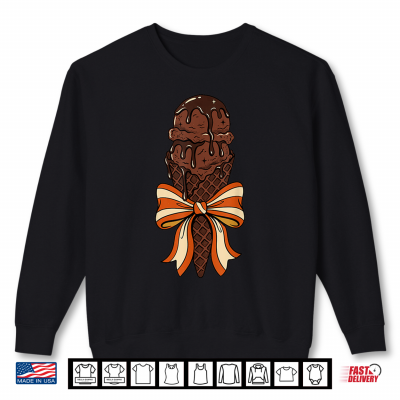 Sweatshirt Ice Cream Bow Coquette Ice Cream Cone Shirt