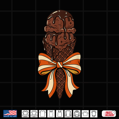 Design Ice Cream Bow Coquette Ice Cream Cone Shirt