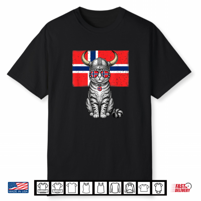 Norway Ro Norwegian Funny Cat Flag Men Women Boys Shirt
