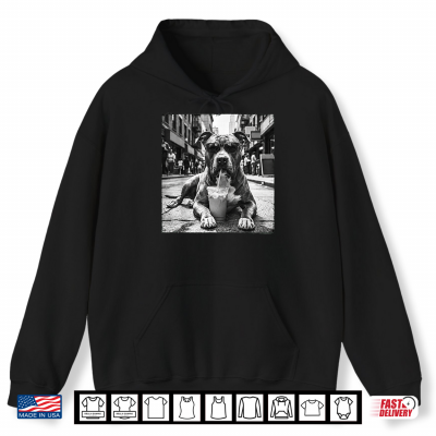 Pit Bull Drinking Iced Coffee Cool Dog Street Art Shirt 1 Hoodie Pit Bull Drinking Iced Coffee Cool Dog Street Art Shirt