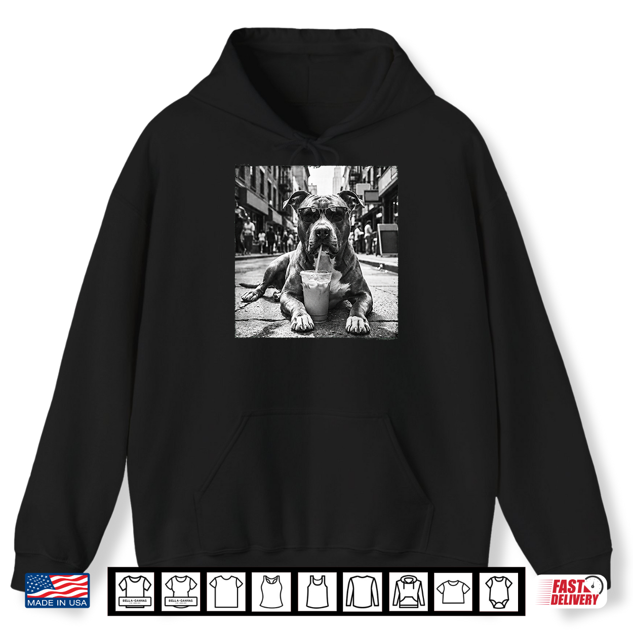 Pit Bull Drinking Iced Coffee Cool Dog Street Art Shirt Pit Bull Drinking Iced Coffee Cool Dog Street Art Shirt