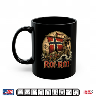 Mug RO RO Viking Longship Norway Flag Norge Norse Warrior Shirt