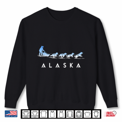 Sweatshirt Sled Dogs Team Silhouette Adventure in Alaska Shirt
