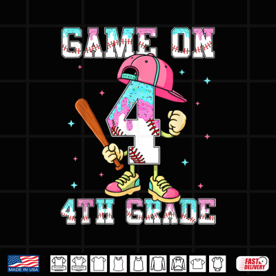 Design 4th Grade Back to School Baseball Drip Ice Cream Game On Shirt