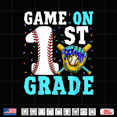 Design Back to School First 1st Grade Baseball Drip Ice Cream Shirt