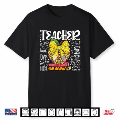 Back To School First Day Leopard Apple Teacher Shirt