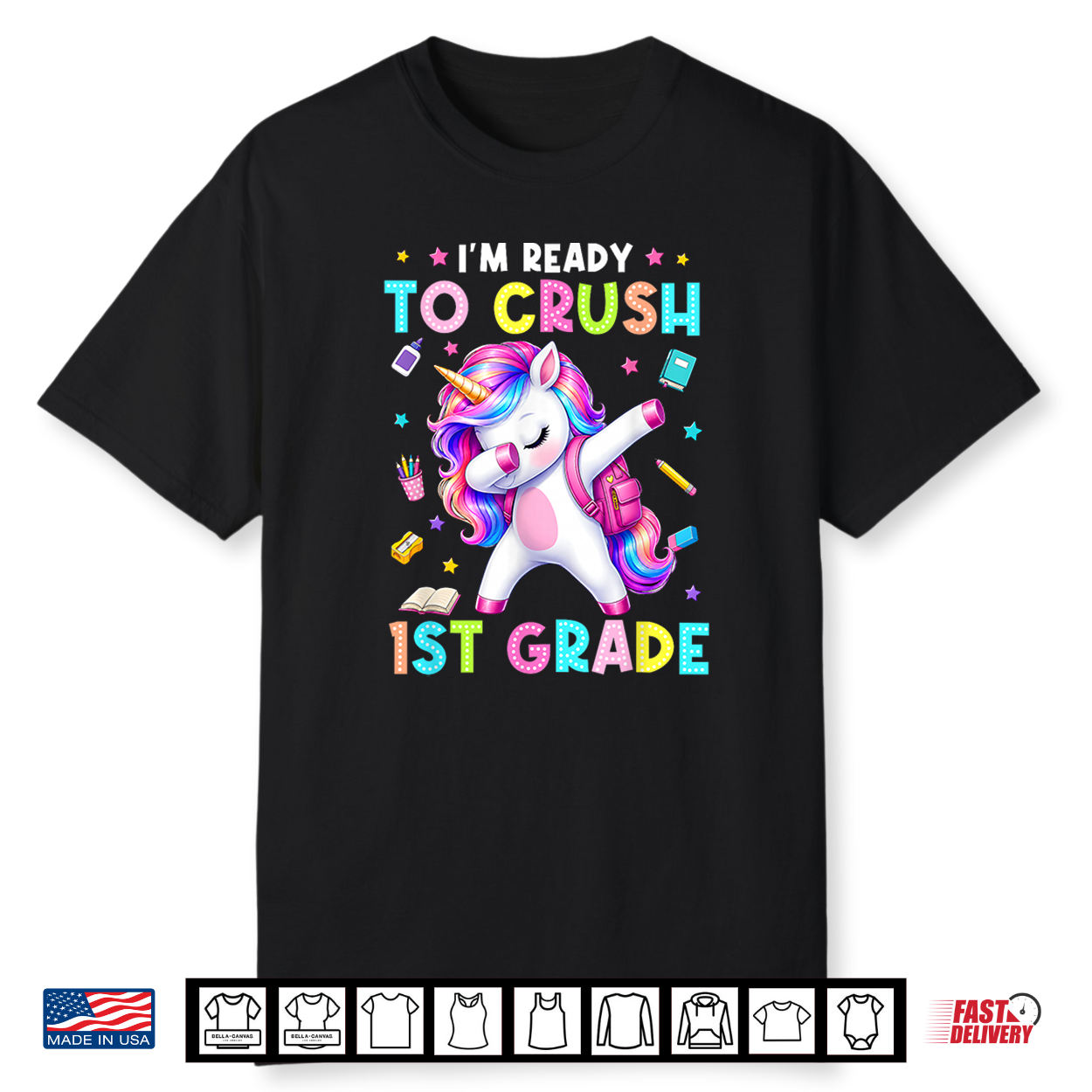 Back To School I’M Ready To Crush 1St Grade Unicorn Kid Shirt Back To School I’M Ready To Crush 1St Grade Unicorn Kid Shirt