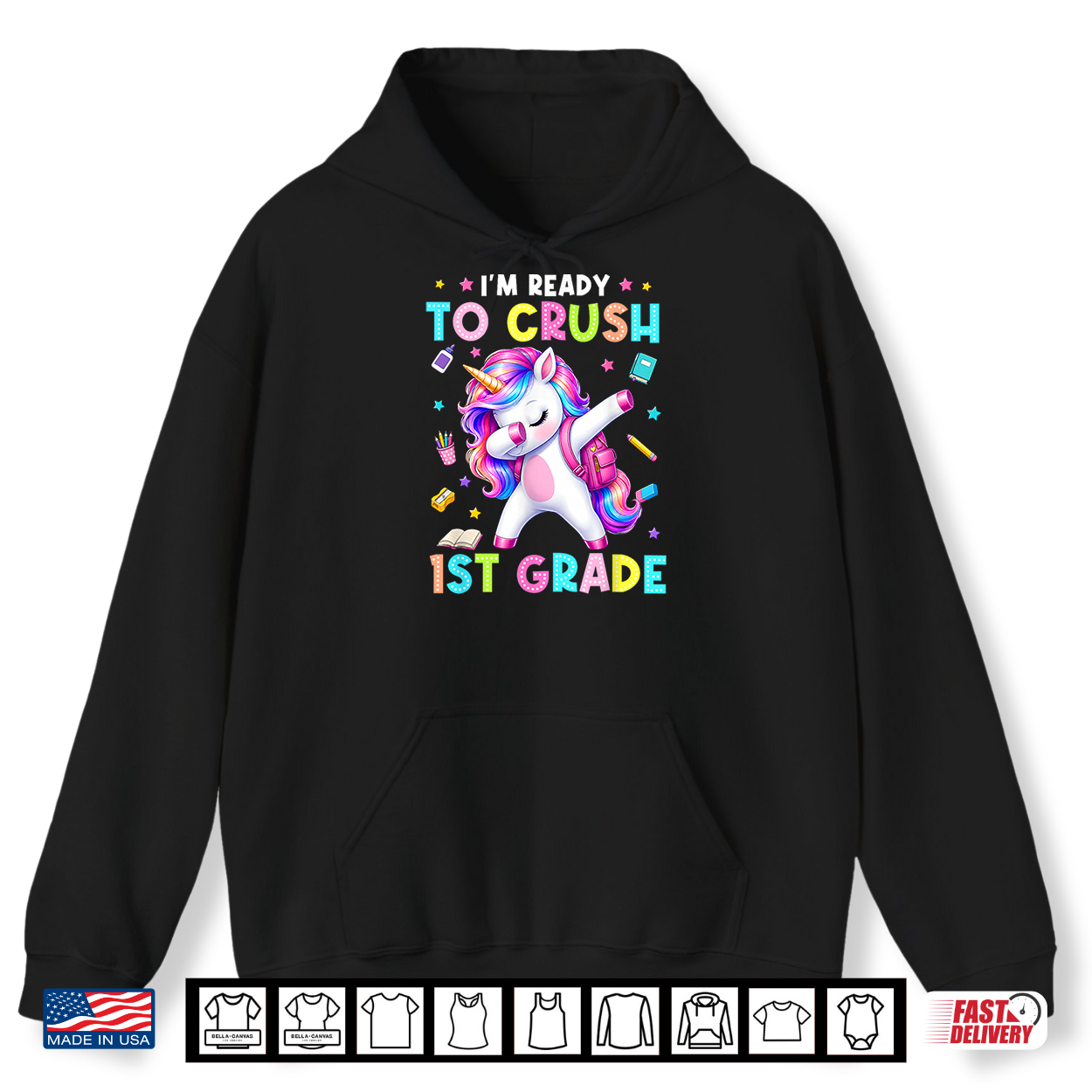 Back To School I’M Ready To Crush 1St Grade Unicorn Kid Shirt Back To School I’M Ready To Crush 1St Grade Unicorn Kid Shirt