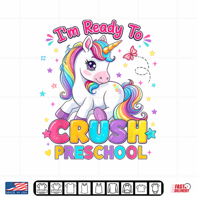 Design Back to School Im Ready to Crush Pre k Unicorn Kid Shirt