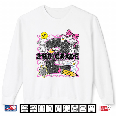 Sweatshirt Cute 2nd Grade Bow Back to School Second Grade Teacher Shirt
