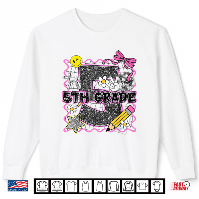 Sweatshirt Cute 5th Grade Bow Back to School Fifth Grade Teacher Shirt