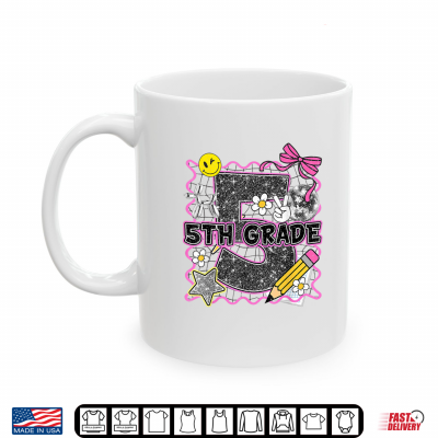 Mug Cute 5th Grade Bow Back to School Fifth Grade Teacher Shirt