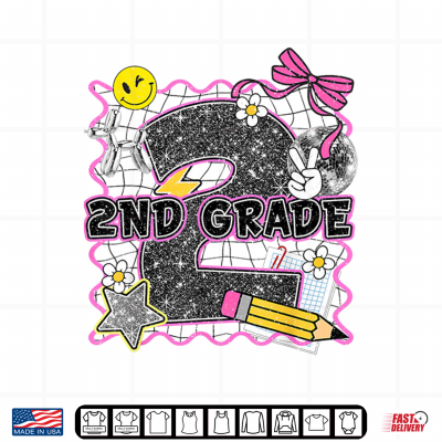 Design Cute 2nd Grade Bow Back to School Second Grade Teacher Shirt