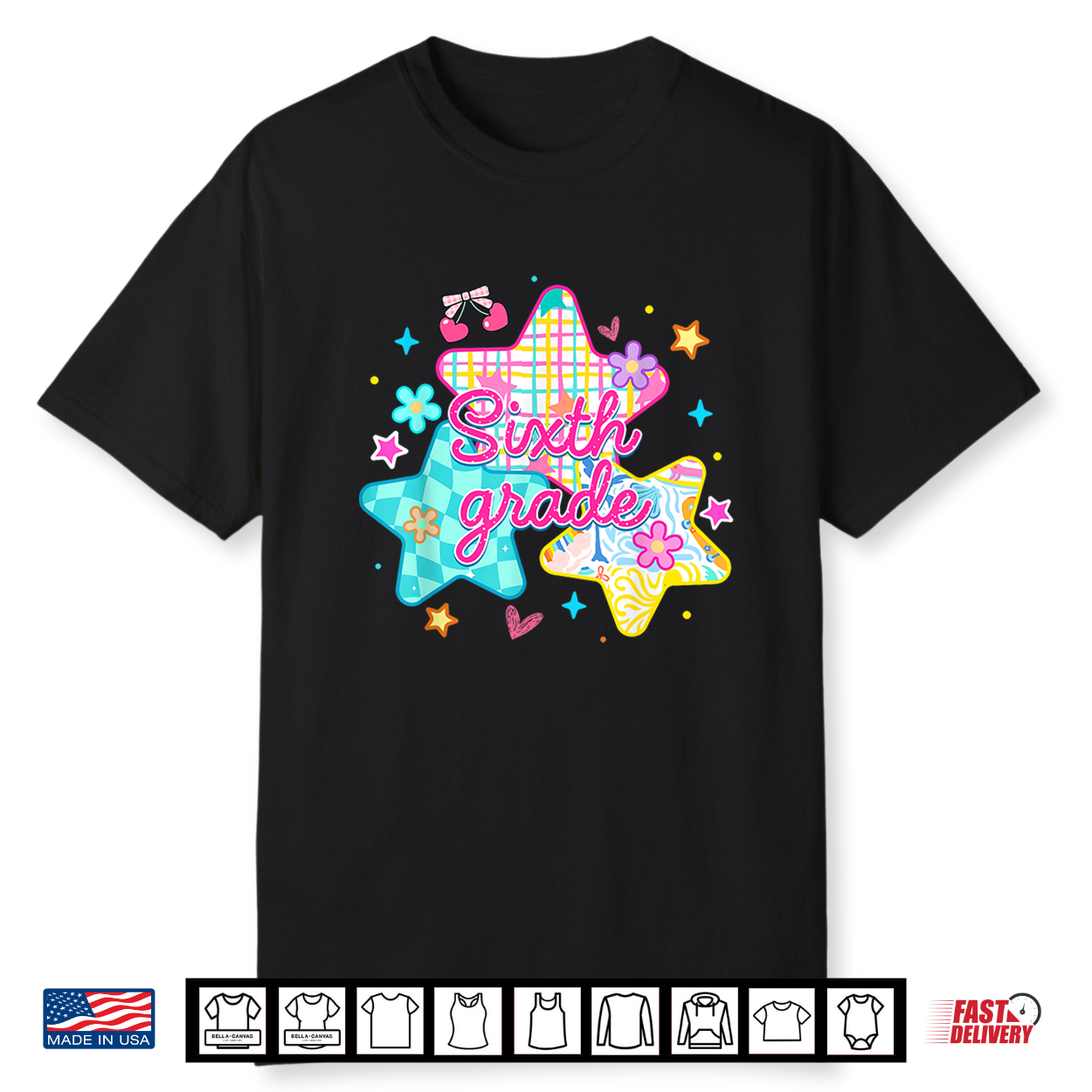 Sixth Grade Coquette Star Back To School 6Th Grade Kid Shirt Sixth Grade Coquette Star Back To School 6Th Grade Kid Shirt