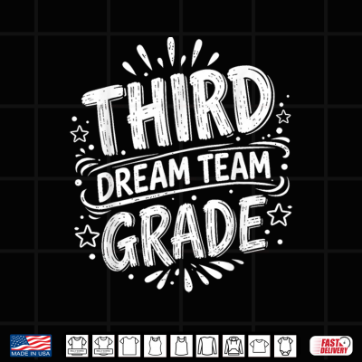 Design Third Grade Dream Team Back to School 3rd Grade Teacher Crew Shirt