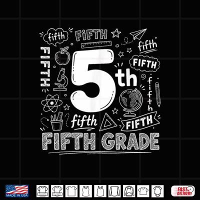 Design Typography 5th Grade Back to School Hello Fifth Grade Funny Shirt