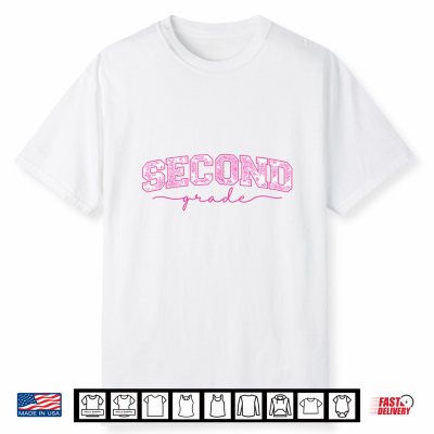 Back To School 2Nd Second Grade Toile Pink Floral Teacher Shirt